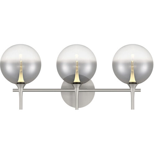 Iissa 3 Light 23.63 inch Satin Nickel Vanity Light Wall Light in Smoke