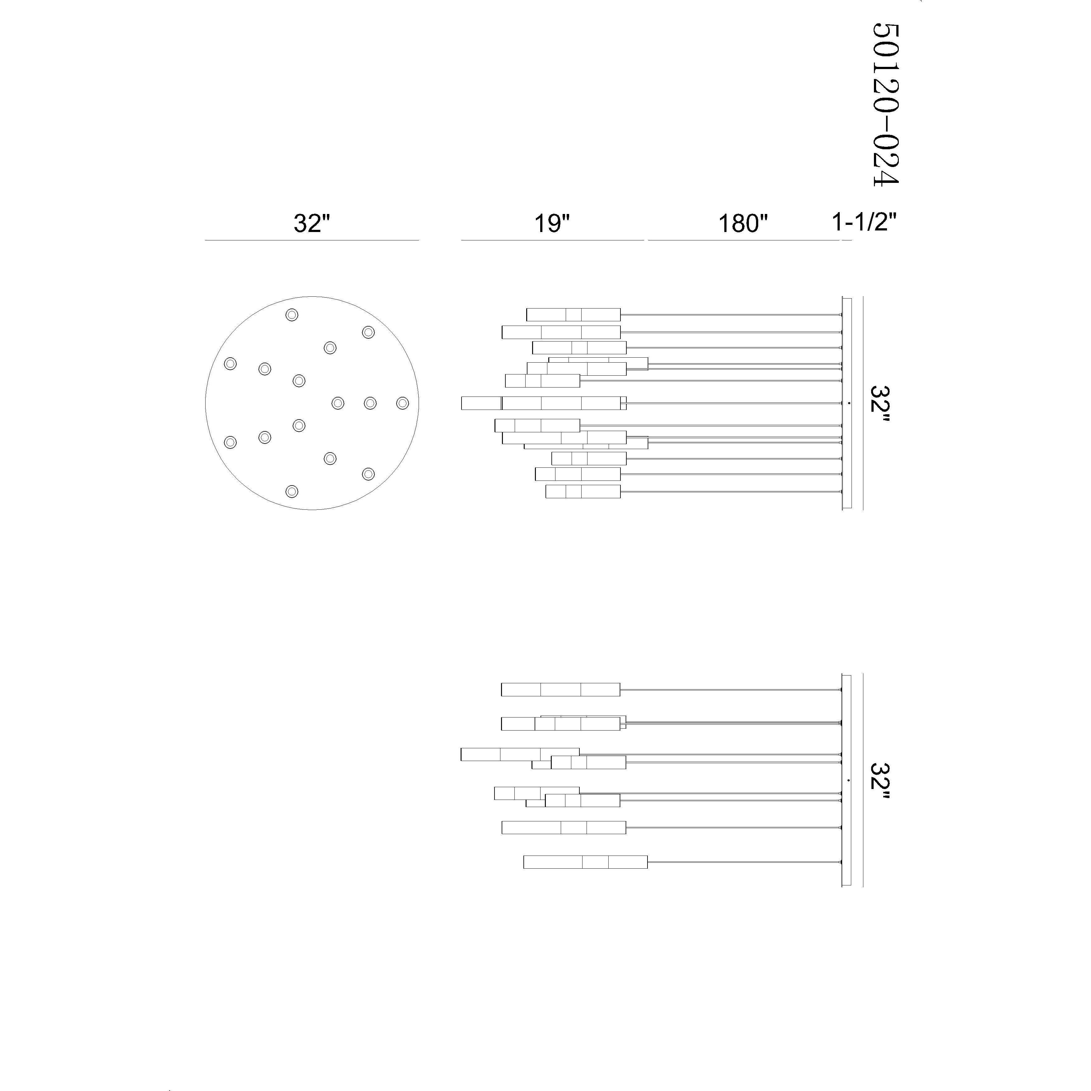 Ronda LED 32 inch Harlow Bronze Multi Drop Chandelier Ceiling Light