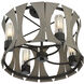 Pennino LED 17 inch Matte Black with Grey Wood Flush Mount Ceiling Light