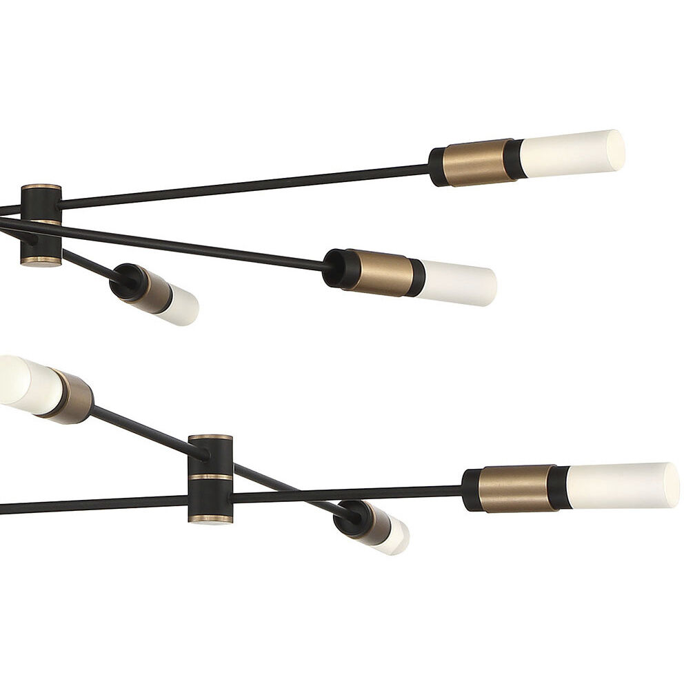 Albany LED 41 inch Brass and Black Chandelier Ceiling Light