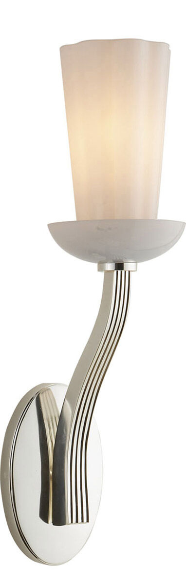 Barbara Barry All Aglow 1 Light 4 inch Soft Silver Decorative Wall Light in White Glass