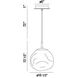 Bankwell 1 Light 10.5 inch Chrome Pendant Ceiling Light in Smoke