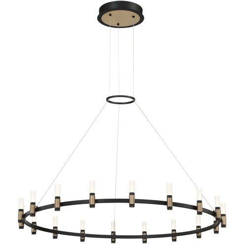 Albany LED 45.25 inch Brass and Black Chandelier Ceiling Light