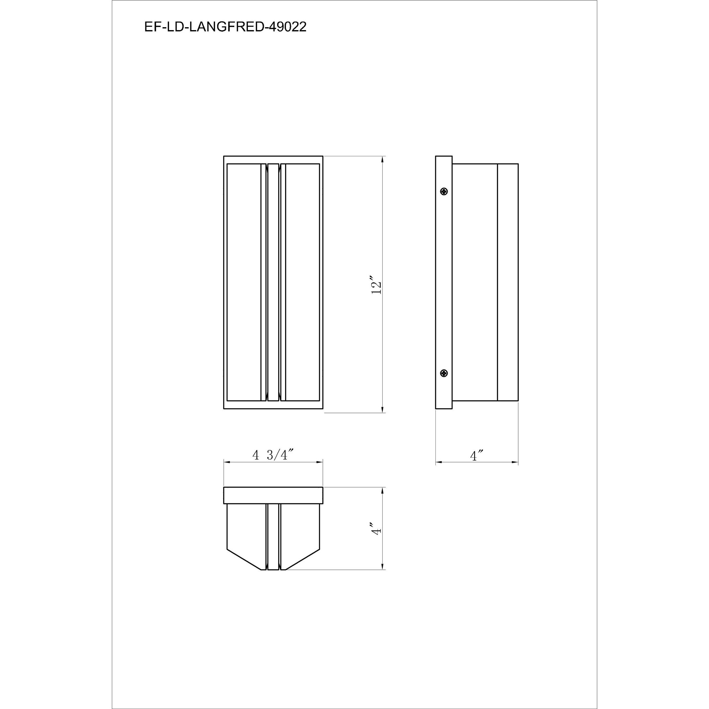 Langferd 1 Light 12 inch Black Outdoor Wall Sconce