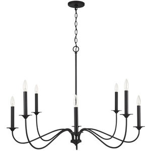 Vincent 8 Light 40 inch Black Iron Chandelier Ceiling Light