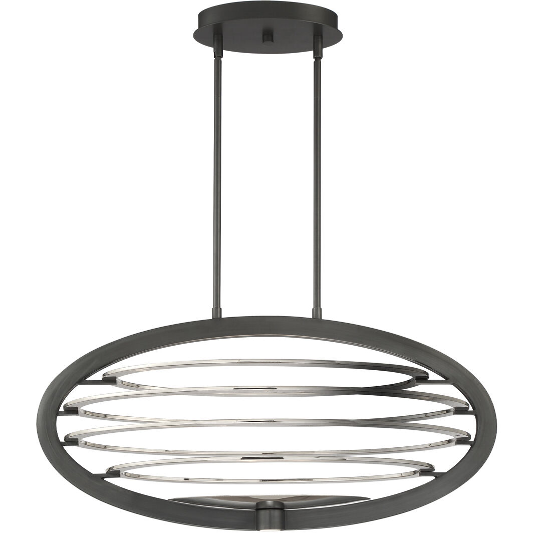 Ombra LED 17 inch Dark Bronze and Polished Nickel Chandelier Ceiling Light