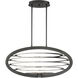 Ombra LED 17 inch Brass and Black Chandelier Ceiling Light