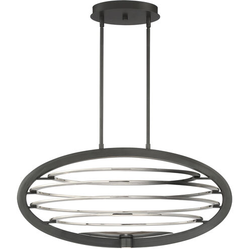 Ombra LED 17 inch Dark Bronze and Polished Nickel Chandelier Ceiling Light