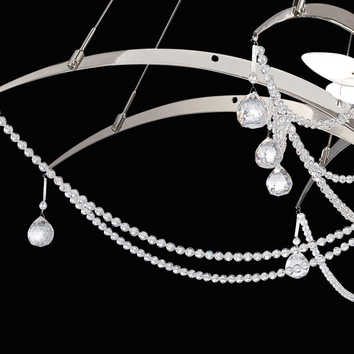 Gambari 8 Light 39 inch Satin Nickel Chandelier Ceiling Light