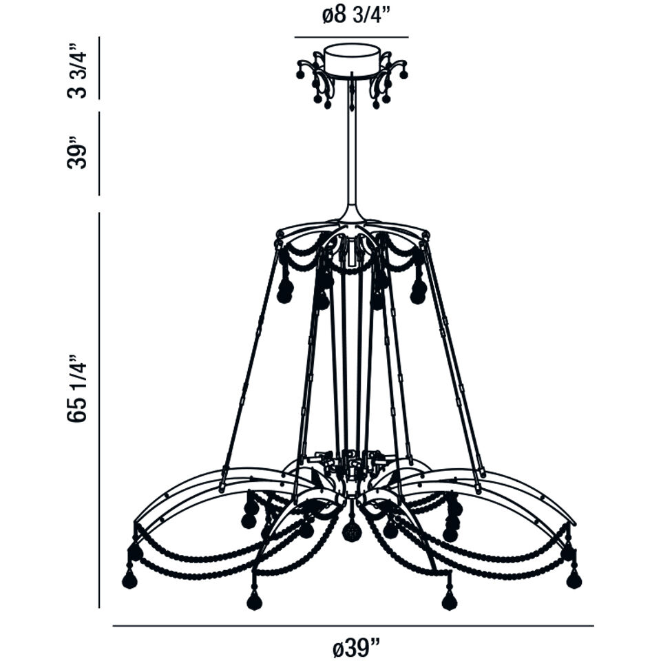 Gambari 8 Light 39 inch Satin Nickel Chandelier Ceiling Light