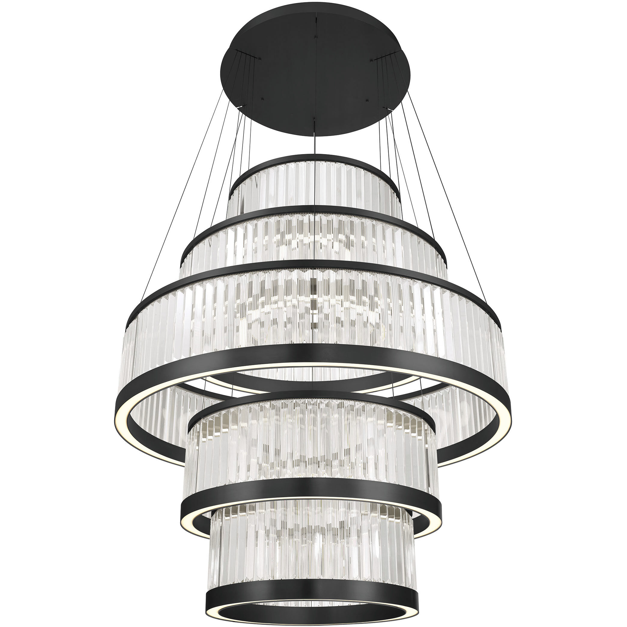 Empra LED 47.25 inch Matte Black Grand Chandelier Ceiling Light