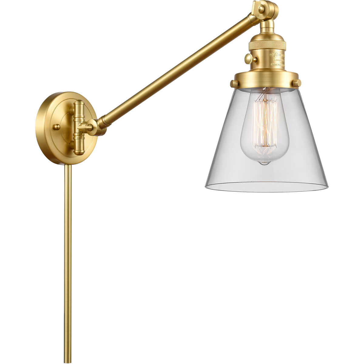 Small Cone 1 Light 8.00 inch Swing Arm Light/Wall Lamp