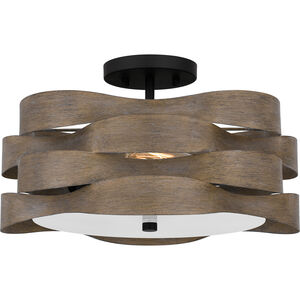 Appleton 2 Light 16 inch Matte Black Semi-Flush Mount Ceiling Light