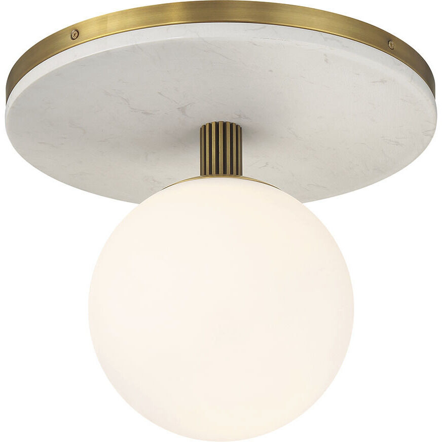 Carnagie LED 15 inch Antique Brass Flush Mount Ceiling Light