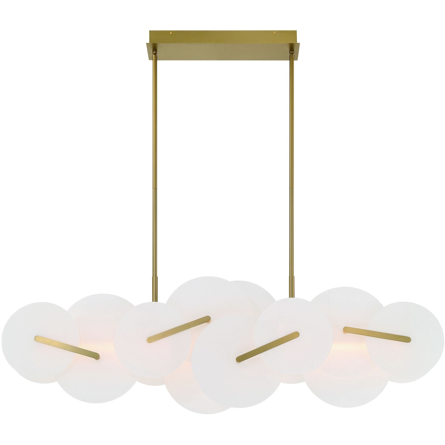 Nuvola Linear Chandelier Ceiling Light in Gold