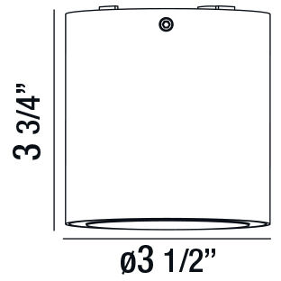 Sky LED 3.5 inch Marine Grey Outdoor Ceiling Mount, Small