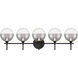 Iissa 5 Light 35.38 inch Black Vanity Light Wall Light in Smoke