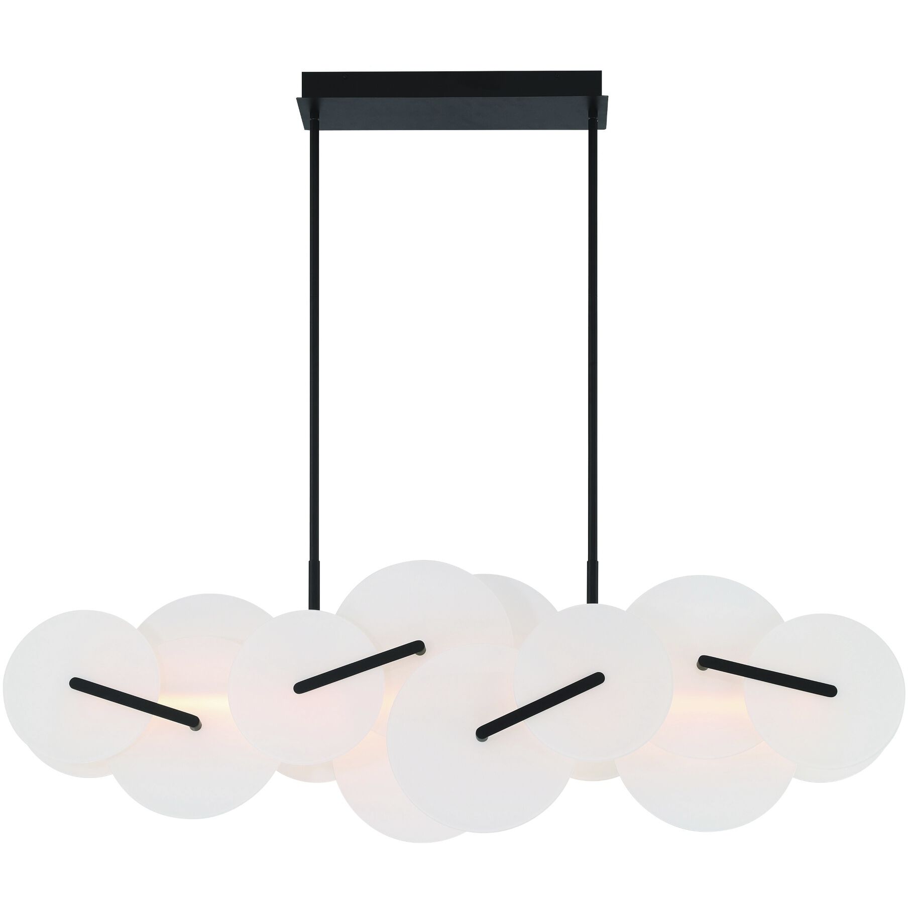 Nuvola Linear Chandelier Ceiling Light in Black