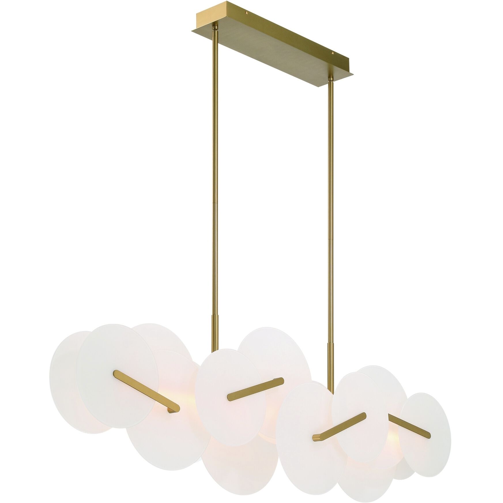 Nuvola Linear Chandelier Ceiling Light in Gold