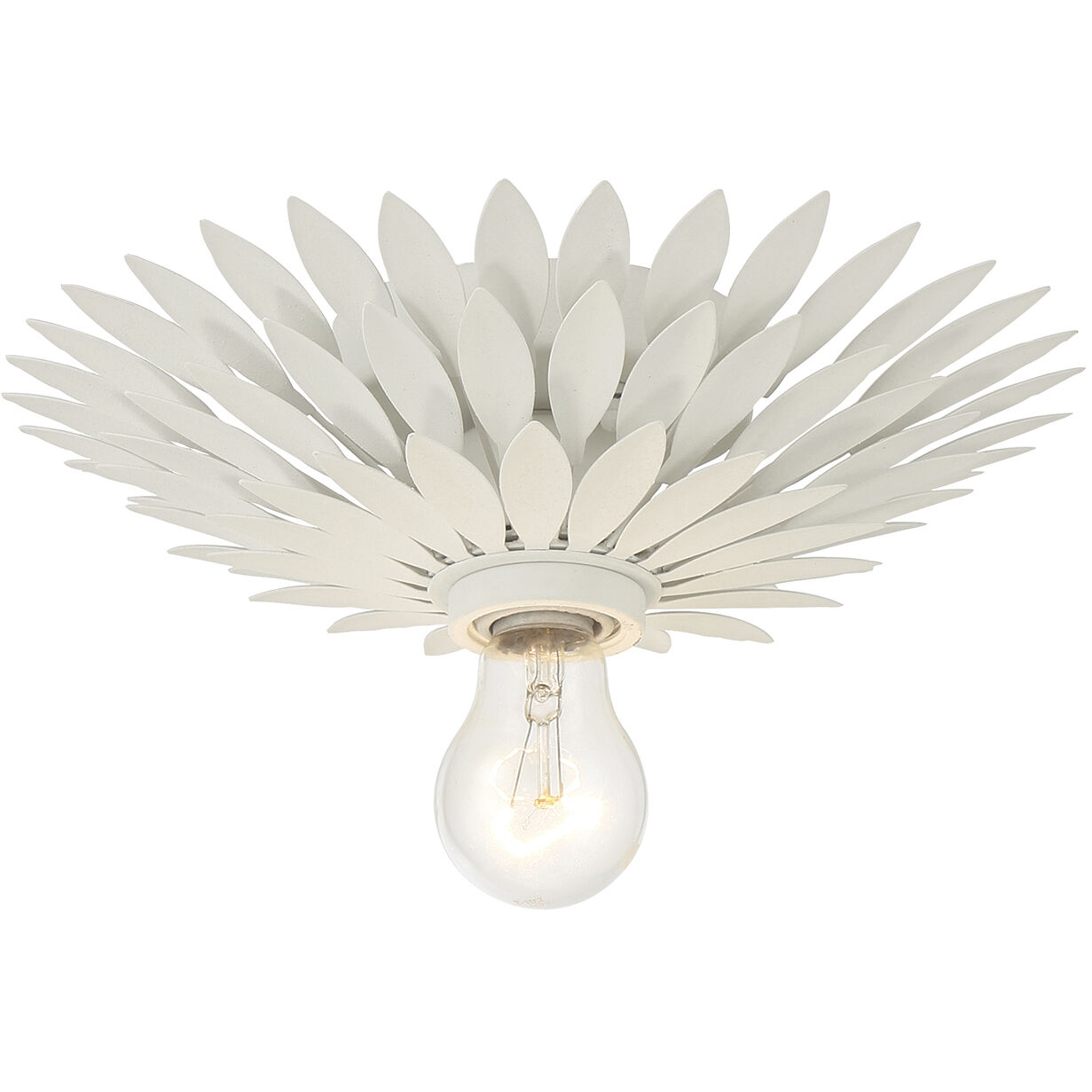 Broche 1 Light 11 inch Matte White Flush Ceiling Light
