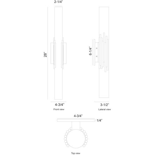 Venna 1 Light 28 inch Bronze Outdoor Wall Sconce