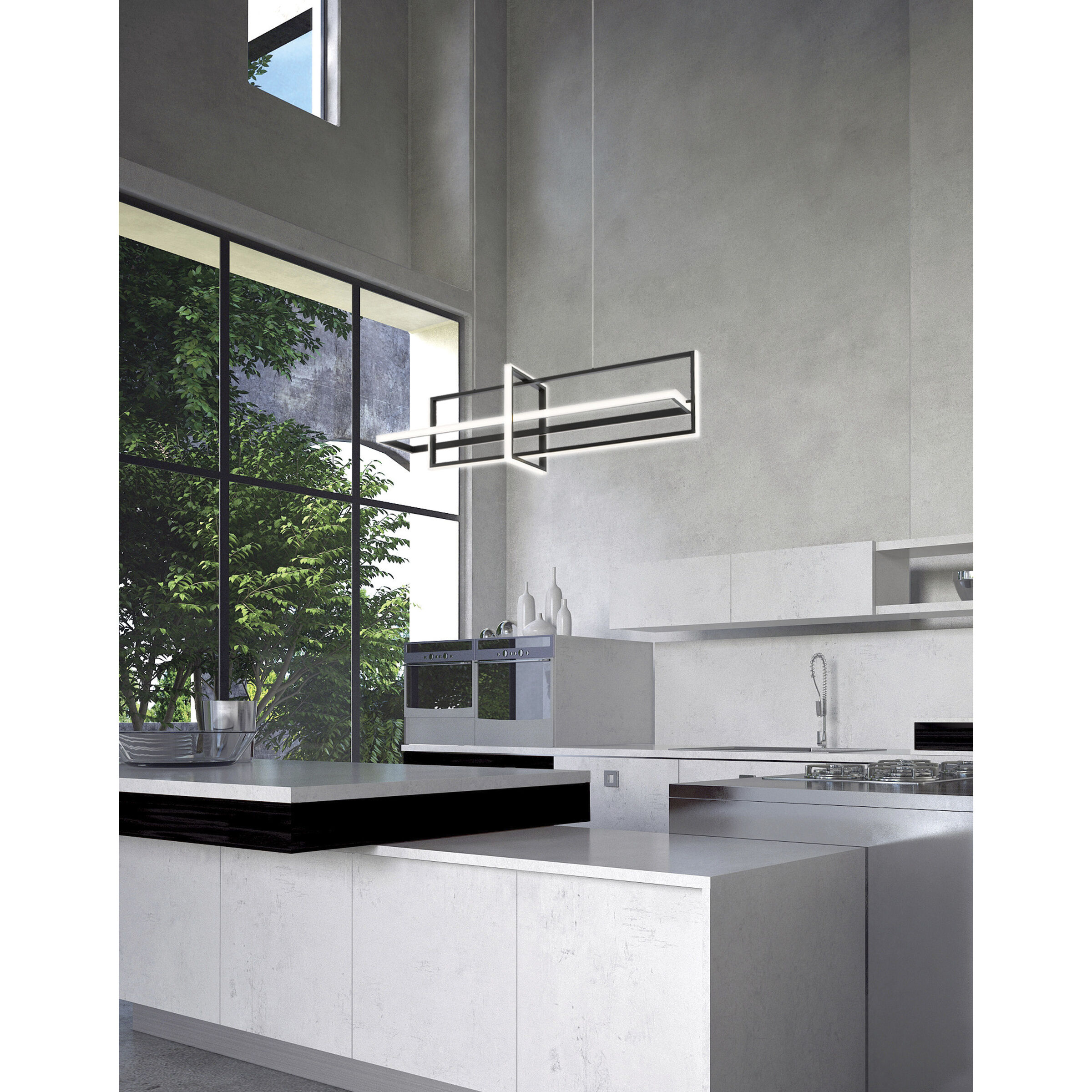 Bordo LED 15.75 inch Black Chandelier Ceiling Light