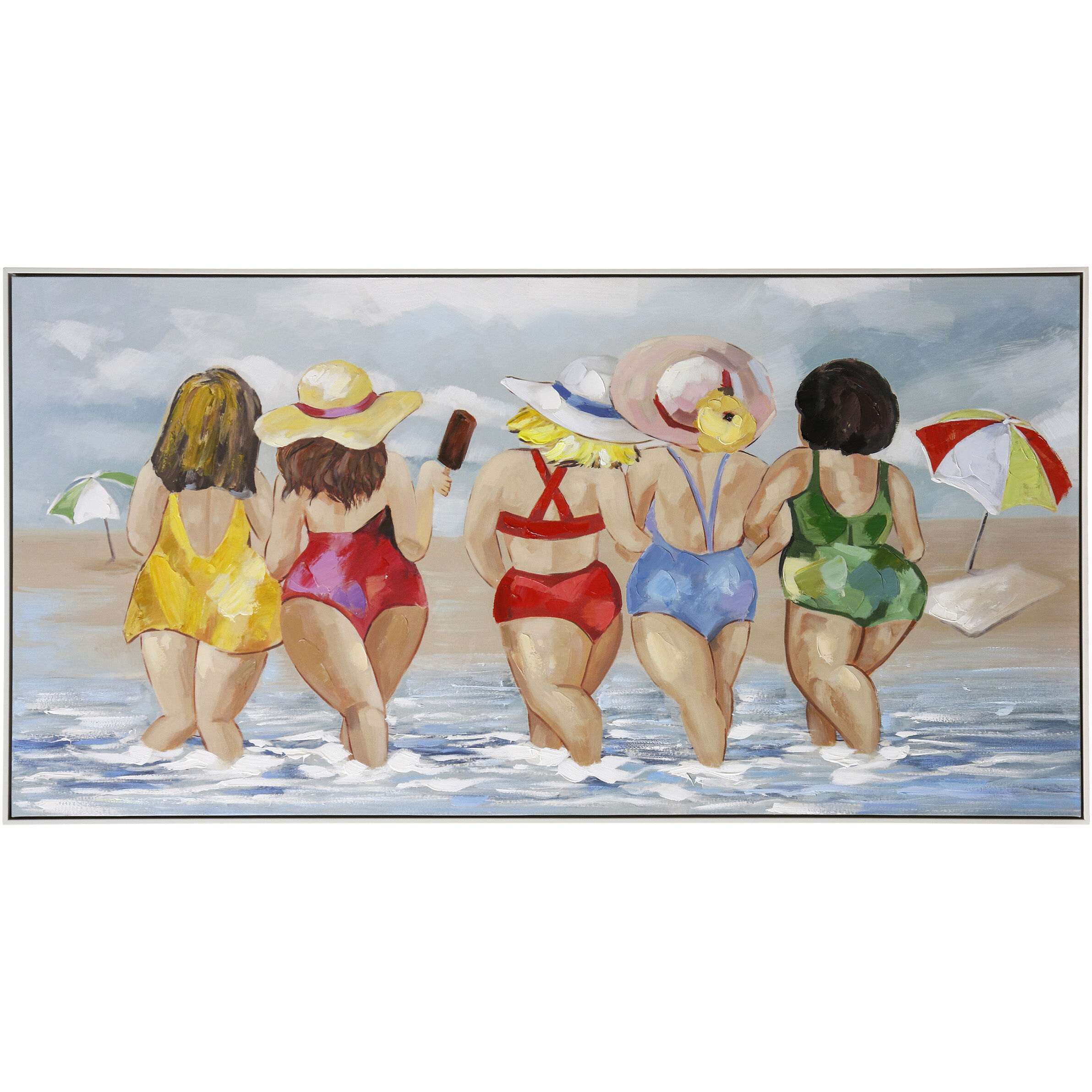 Cameron Yellow and Green and Red and Blue and Multicolor and Burlywood and White Wall Art