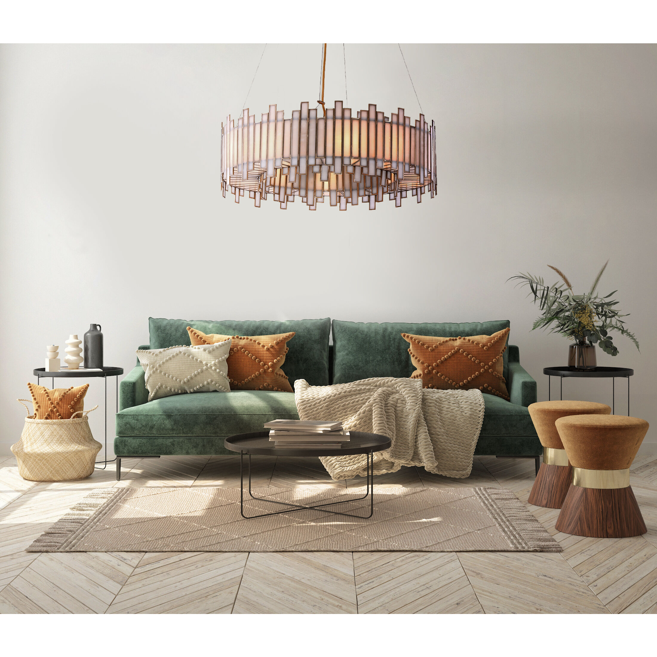 Birla 12 Light 37 inch Brass Chandelier Ceiling Light