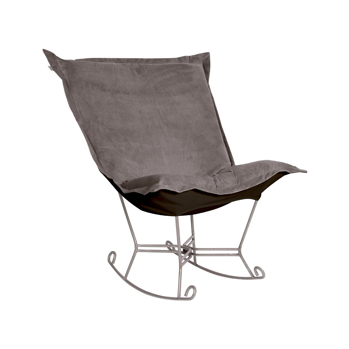 Puff Titanium Frame with Bella Pewter Scroll Rocker with Cover