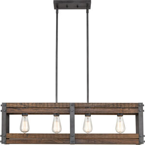 Austin 4 Light 36 inch Aged Gun Metal Island Light Ceiling Light