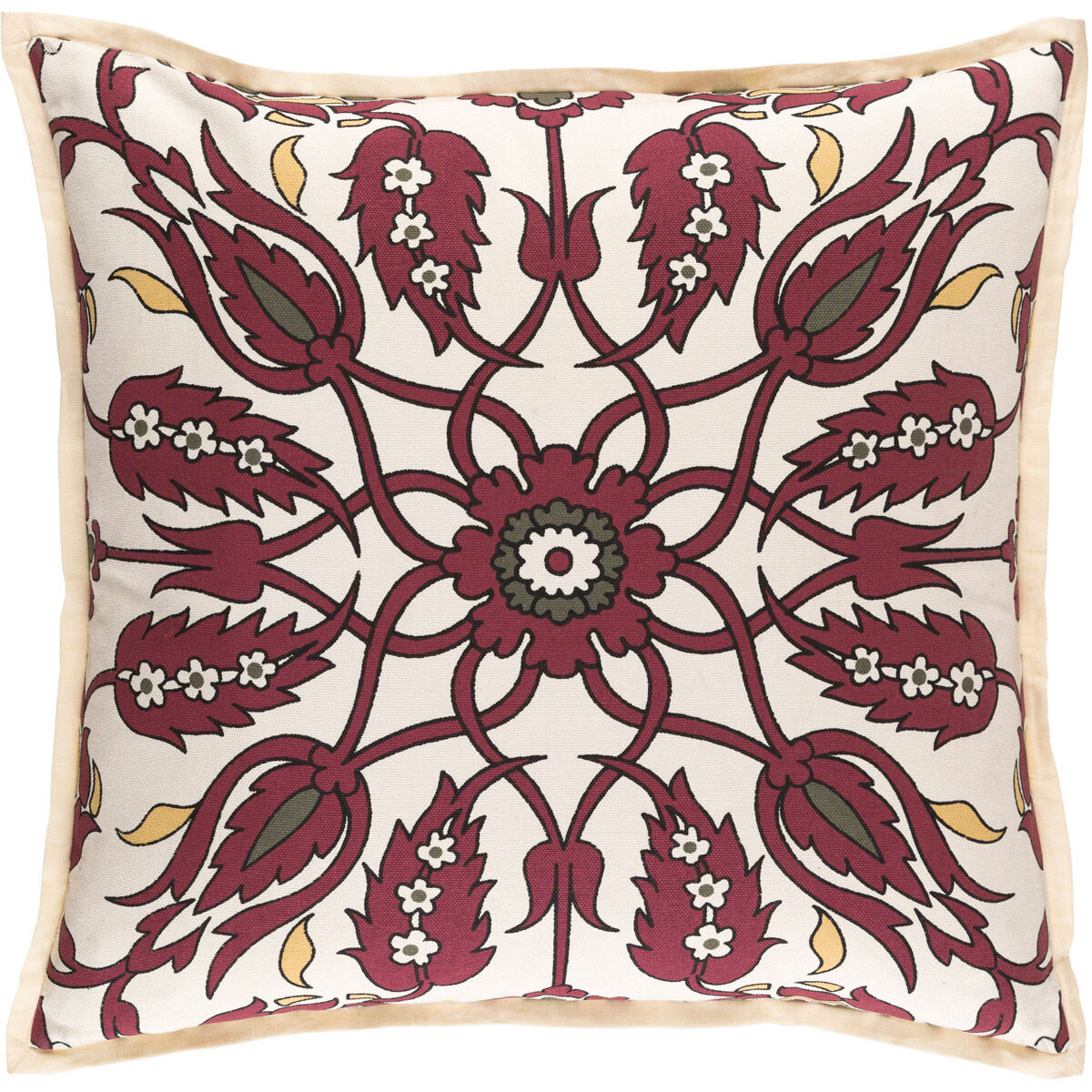 Vincent 18 X 18 inch Red and Brown Pillow Cover