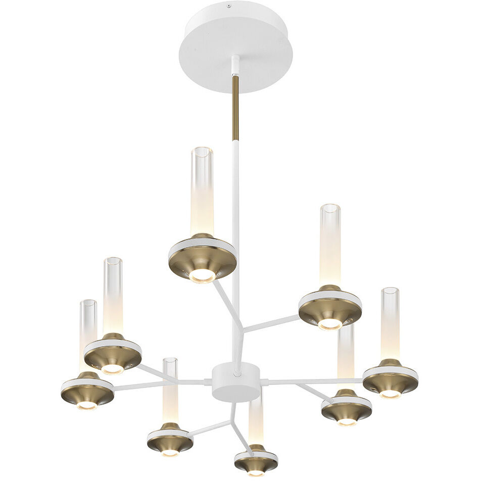 Torcia Linear Chandelier Ceiling Light in White