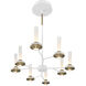 Torcia LED 22.75 inch White and Brass Chandelier Ceiling Light