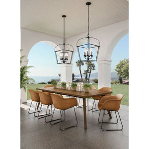 Sutter 8 Light 34 inch Smooth Matte Black Pendant Lantern Ceiling Light