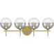 Iissa 4 Light 29.5 inch Gold Vanity Light Wall Light in Amber