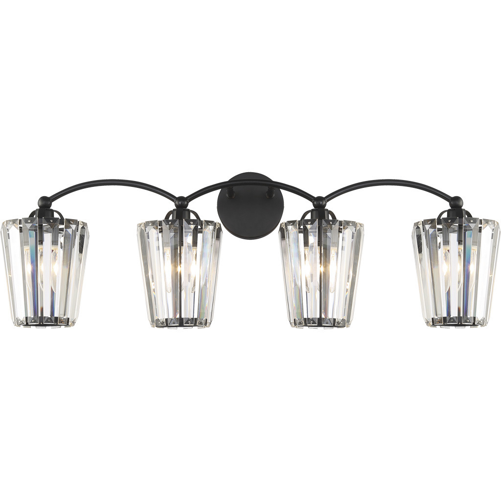Natalia 4 Light 33.75 inch Black Vanity Light Wall Light