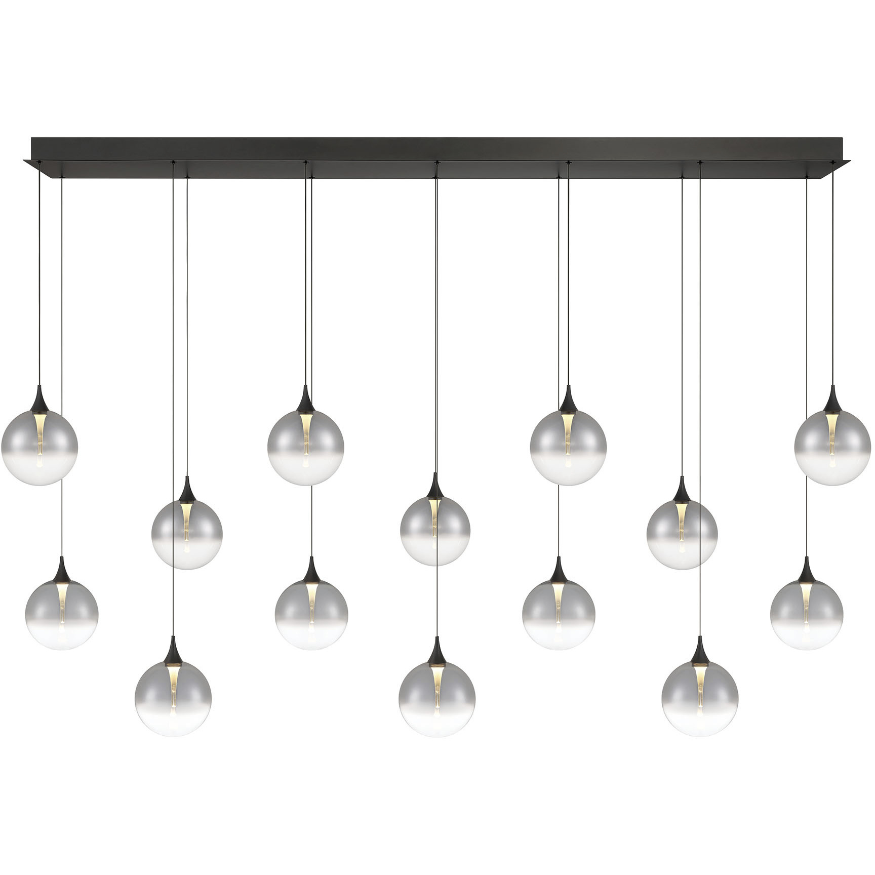 Iissa 14 Light 15.5 inch Black Chandelier Ceiling Light in Smoke