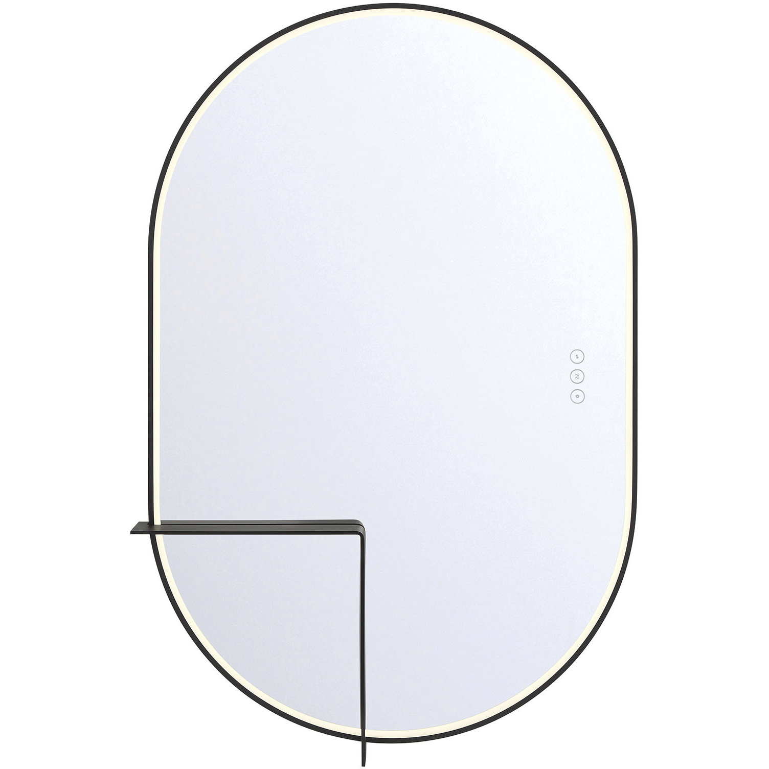Linden 36 X 24 inch Matte Black LED Mirror