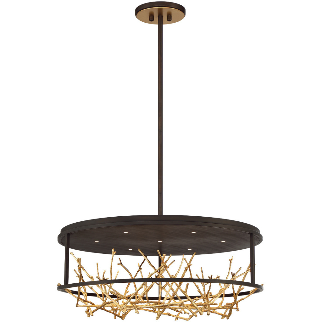 Aerie LED 30.5 inch Gold and Black Chandelier Ceiling Light