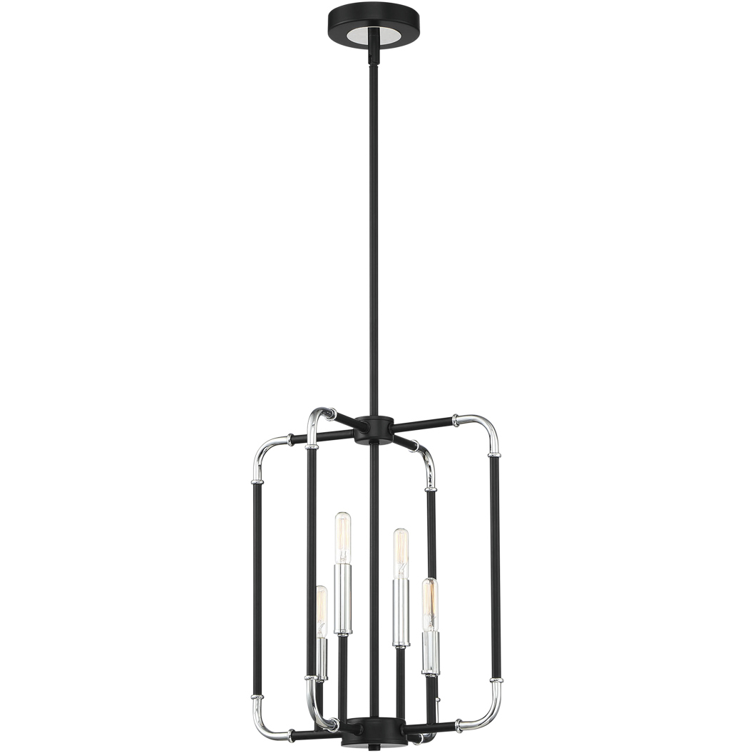 Percy LED 14 inch Chrome/Black Chandelier Ceiling Light