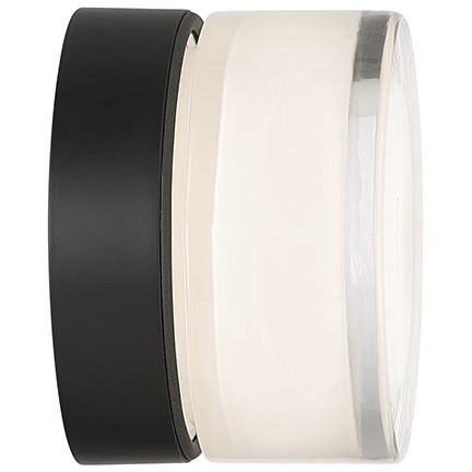 Sternn LED 5 inch Matte Black Outdoor Surface Mount in Clear Wave