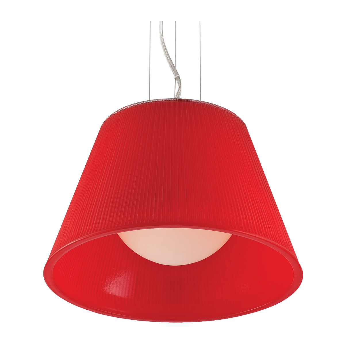 Ribo 1 Light 13.25 inch Chrome Pendant Ceiling Light in Red, Small