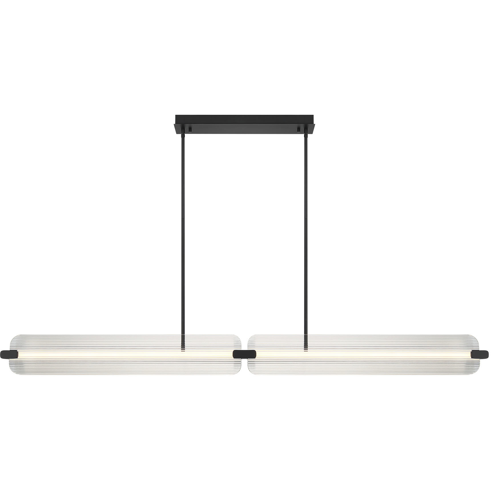 Neoness LED 67 inch Matte Black Linear Chandelier Ceiling Light in Clear