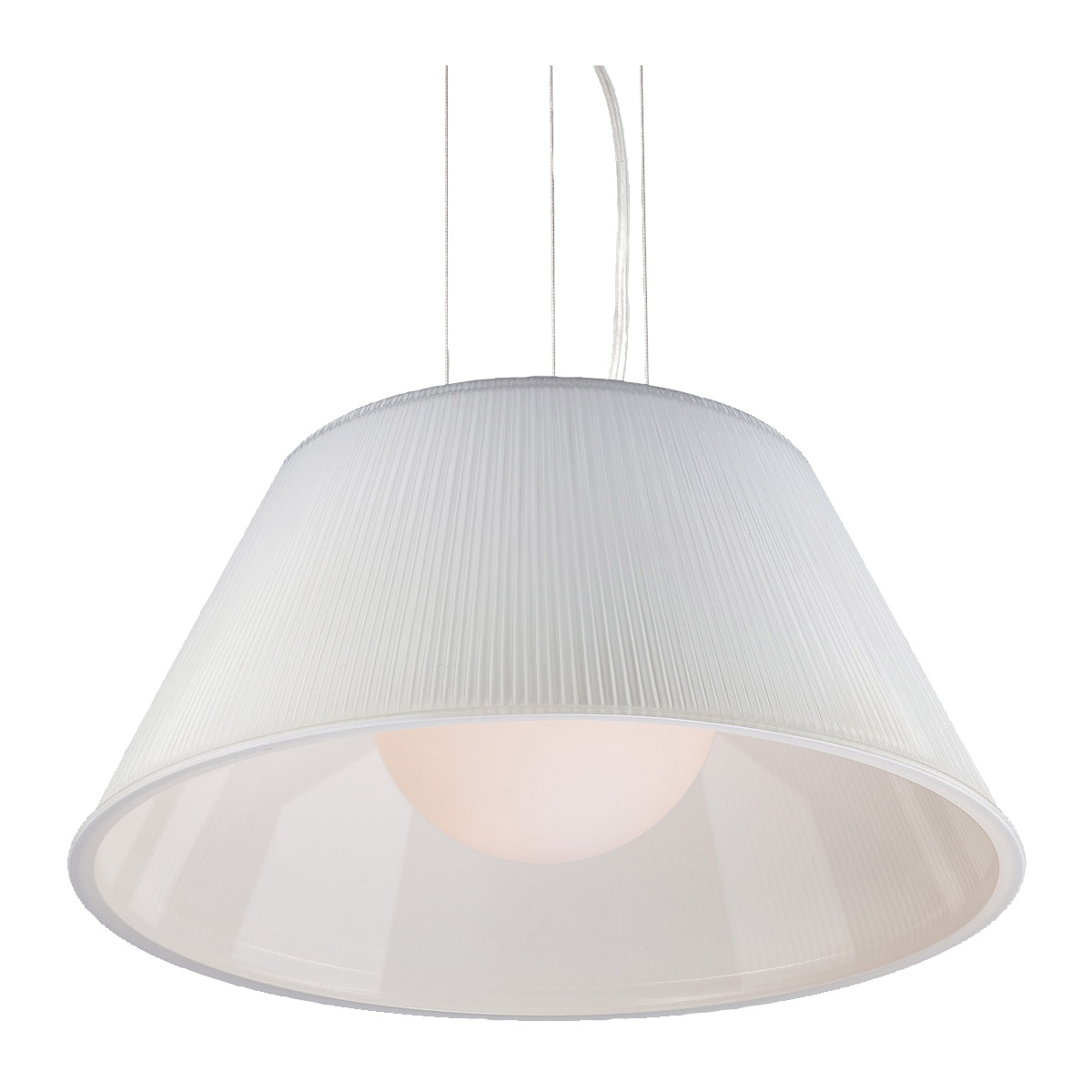 Ribo 1 Light 19.5 inch Chrome Pendant Ceiling Light in White, Large