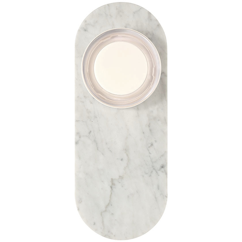 Sternn LED 15 inch Marble White Outdoor Wall Sconce in Clear Wave