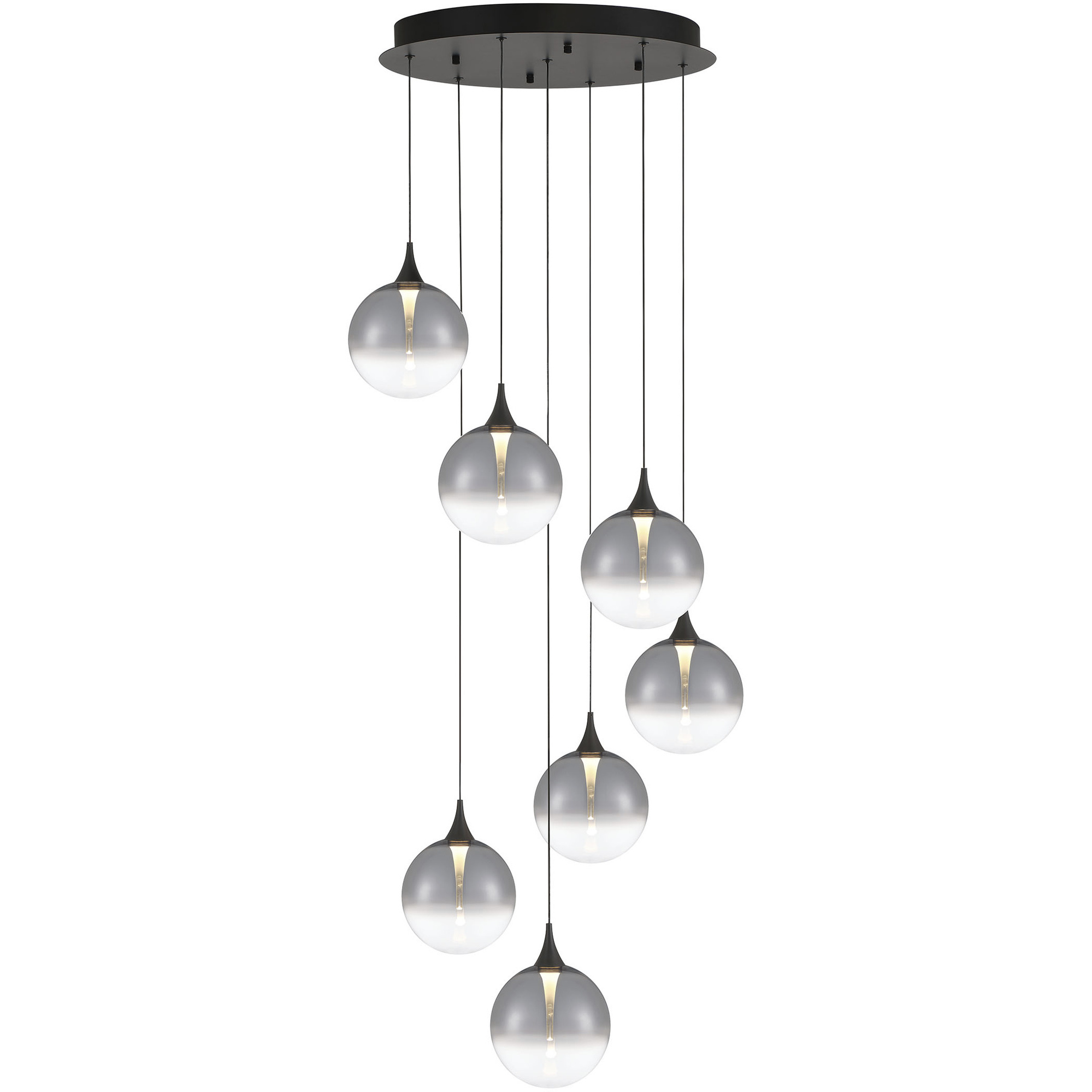 Eurofase 48929-028 Iissa 7 Light 21 inch Black Chandelier Ceiling