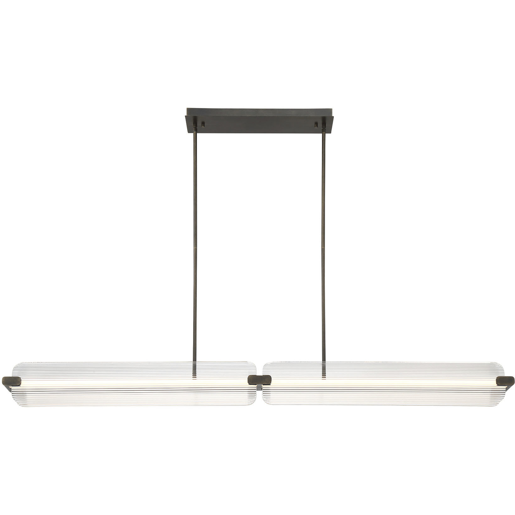 Neoness LED 67 inch Weathered Brass Linear Chandelier Ceiling Light in Clear