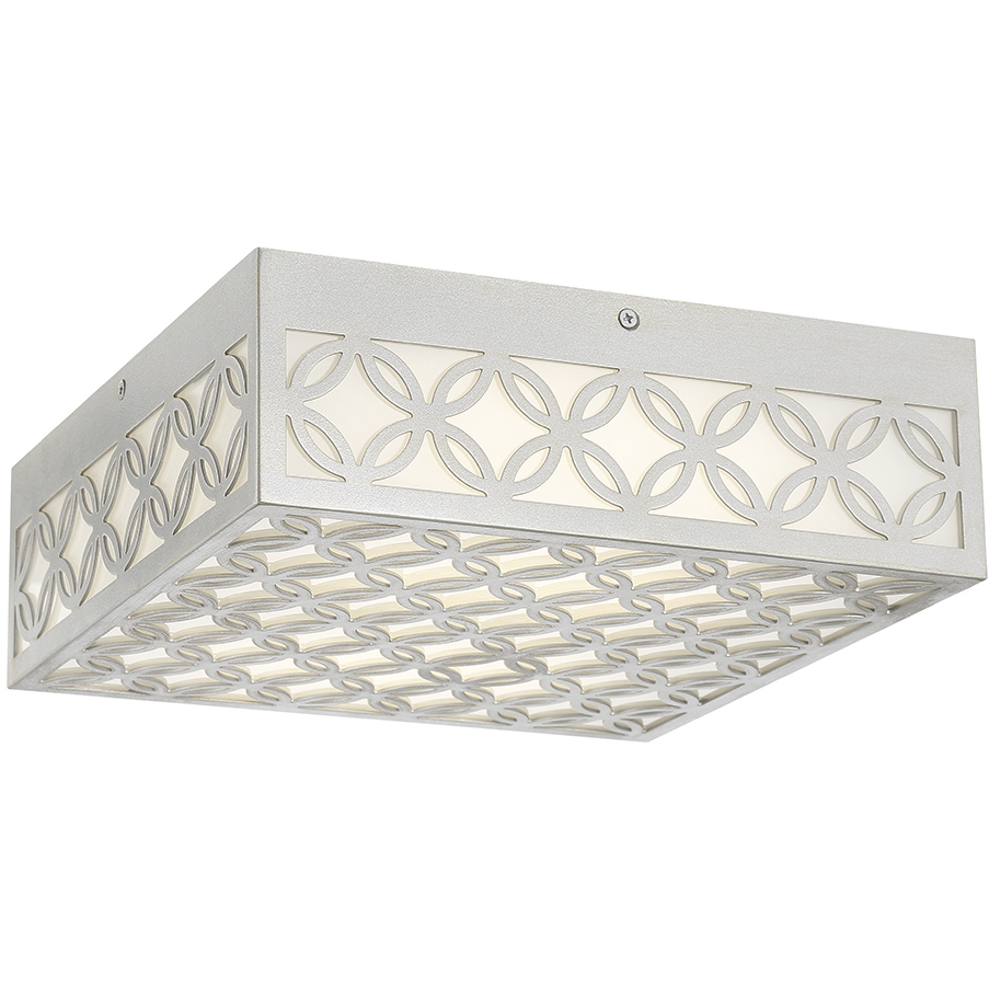 Clover 1 Light 12 inch Aged Silver Outdoor LED Flush Mount
