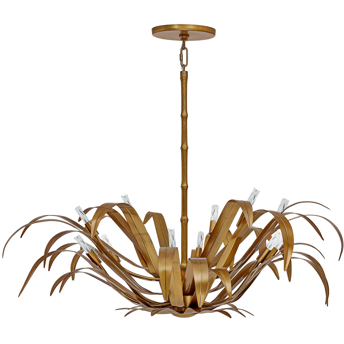 Kagra 12 Light 42 inch Brass Chandelier Ceiling Light