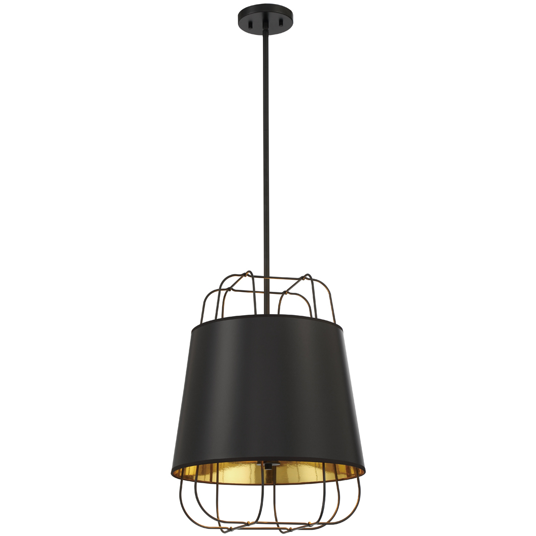 Eurofase Tura 3 Light 16 inch Black Pendant Ceiling Light 38143-021 - Open Box